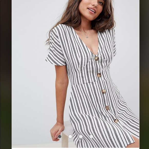 ASOS Casual Button Mini Dress - Picture 2 of 5